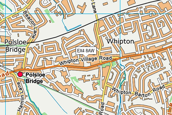 EX4 8AW map - OS VectorMap District (Ordnance Survey)