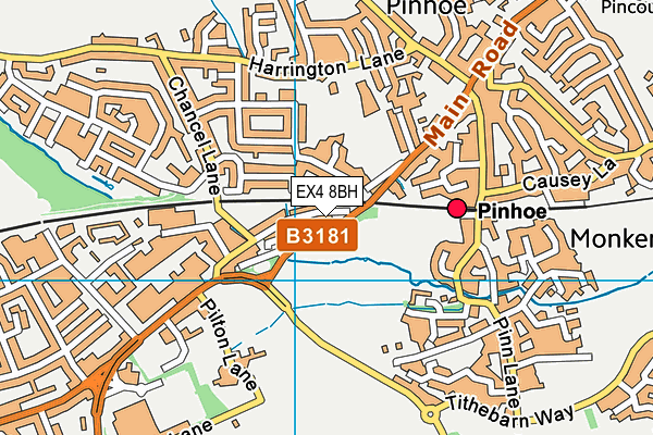 EX4 8BH map - OS VectorMap District (Ordnance Survey)