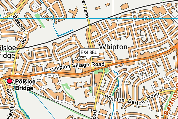 EX4 8BU map - OS VectorMap District (Ordnance Survey)