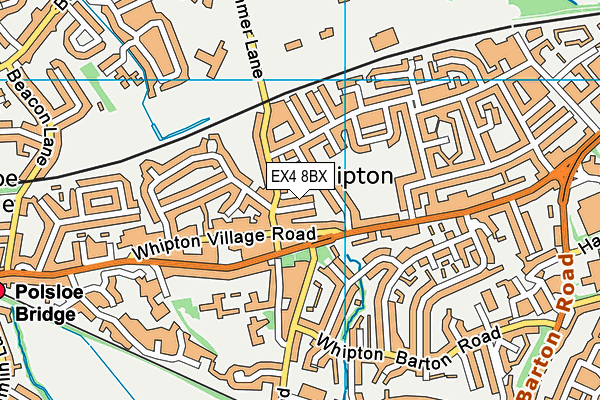 EX4 8BX map - OS VectorMap District (Ordnance Survey)