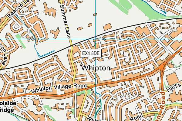 EX4 8DE map - OS VectorMap District (Ordnance Survey)