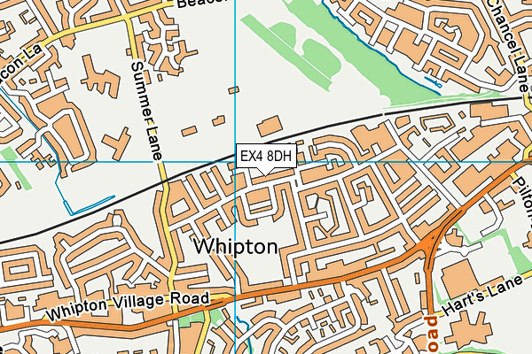 EX4 8DH map - OS VectorMap District (Ordnance Survey)