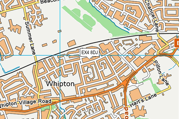 EX4 8DJ map - OS VectorMap District (Ordnance Survey)