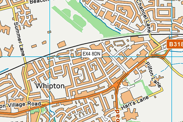EX4 8DN map - OS VectorMap District (Ordnance Survey)