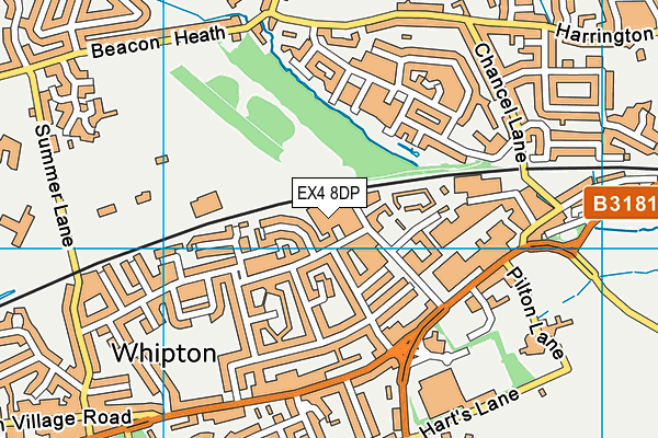 EX4 8DP map - OS VectorMap District (Ordnance Survey)
