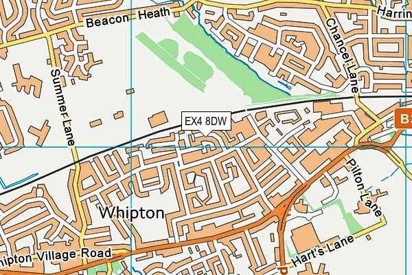 EX4 8DW map - OS VectorMap District (Ordnance Survey)