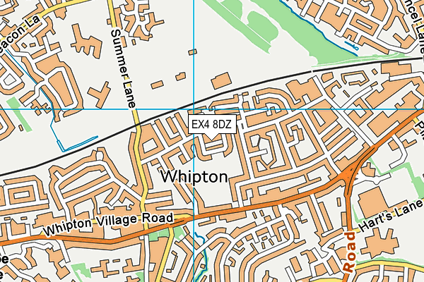 EX4 8DZ map - OS VectorMap District (Ordnance Survey)