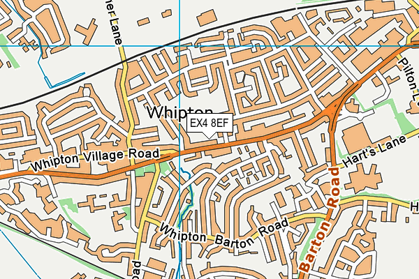 EX4 8EF map - OS VectorMap District (Ordnance Survey)