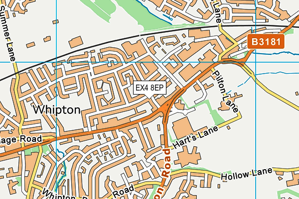 EX4 8EP map - OS VectorMap District (Ordnance Survey)