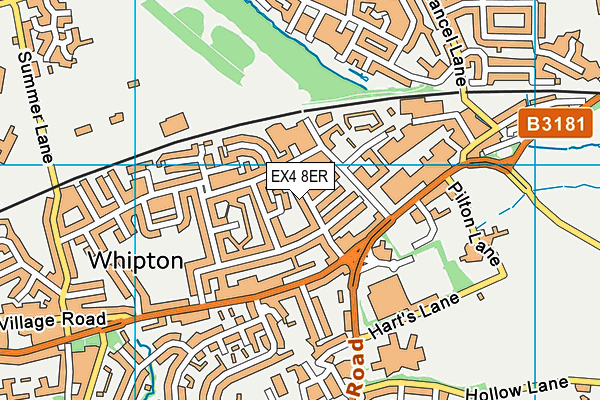 EX4 8ER map - OS VectorMap District (Ordnance Survey)