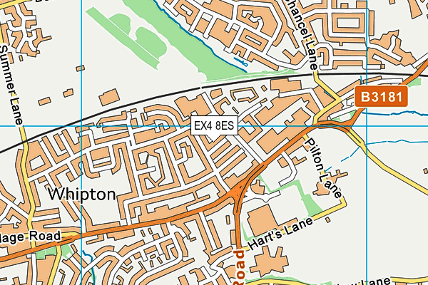 EX4 8ES map - OS VectorMap District (Ordnance Survey)