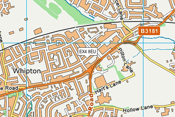 EX4 8EU map - OS VectorMap District (Ordnance Survey)
