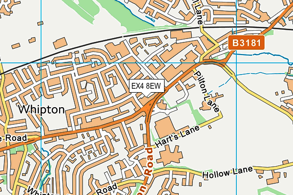 EX4 8EW map - OS VectorMap District (Ordnance Survey)