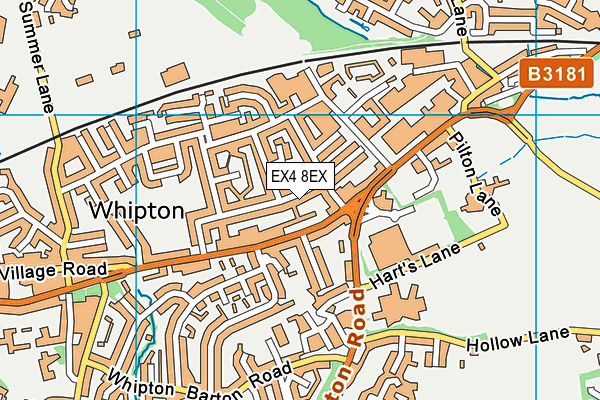 EX4 8EX map - OS VectorMap District (Ordnance Survey)
