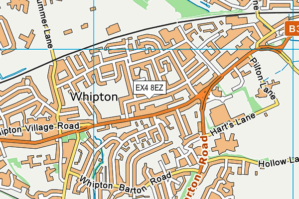 EX4 8EZ map - OS VectorMap District (Ordnance Survey)