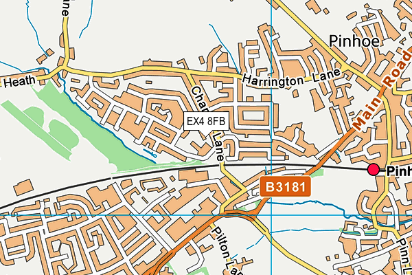 EX4 8FB map - OS VectorMap District (Ordnance Survey)