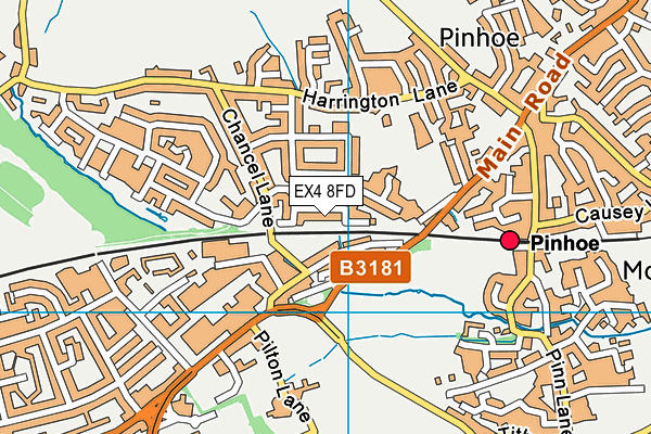 EX4 8FD map - OS VectorMap District (Ordnance Survey)