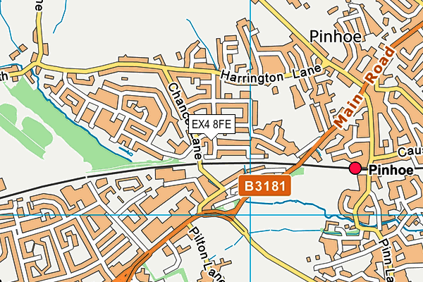 EX4 8FE map - OS VectorMap District (Ordnance Survey)