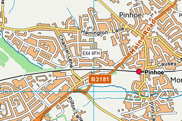 EX4 8FH map - OS VectorMap District (Ordnance Survey)