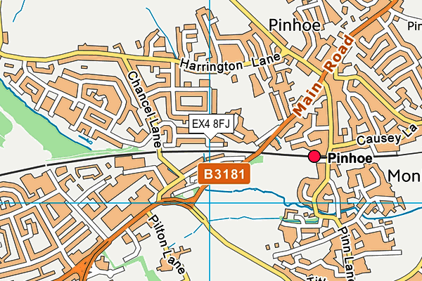 EX4 8FJ map - OS VectorMap District (Ordnance Survey)
