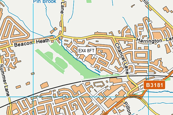 EX4 8FT map - OS VectorMap District (Ordnance Survey)