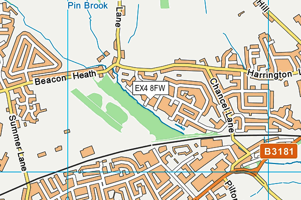 EX4 8FW map - OS VectorMap District (Ordnance Survey)