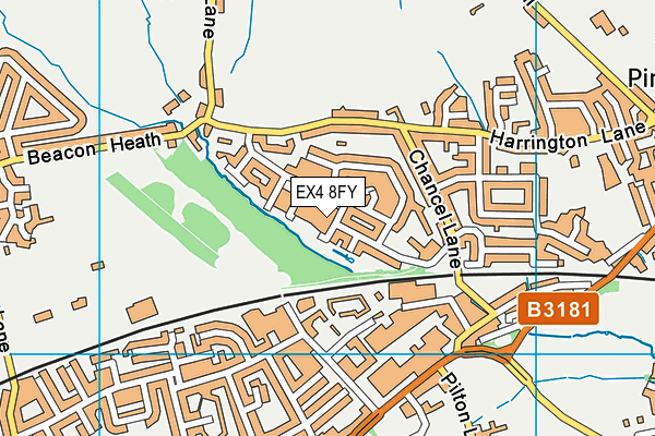 EX4 8FY map - OS VectorMap District (Ordnance Survey)