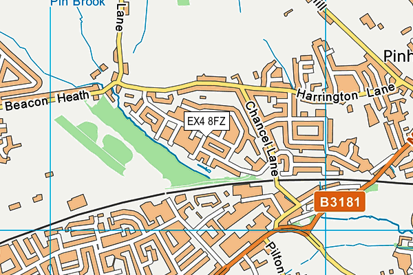 EX4 8FZ map - OS VectorMap District (Ordnance Survey)