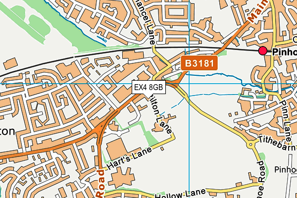 EX4 8GB map - OS VectorMap District (Ordnance Survey)