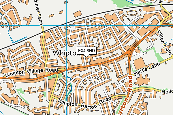 EX4 8HD map - OS VectorMap District (Ordnance Survey)