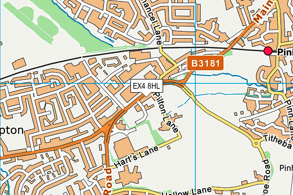 EX4 8HL map - OS VectorMap District (Ordnance Survey)