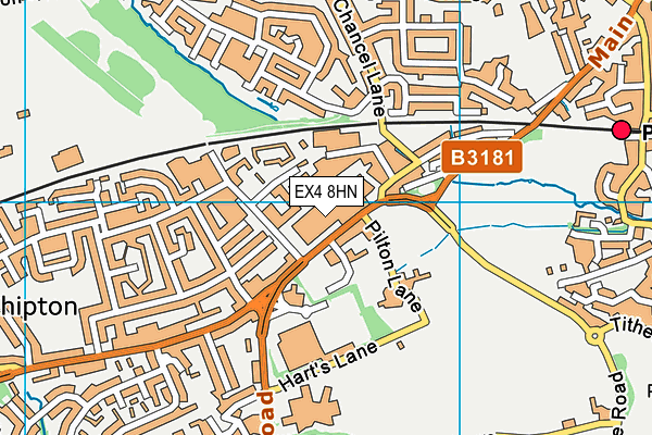 EX4 8HN map - OS VectorMap District (Ordnance Survey)