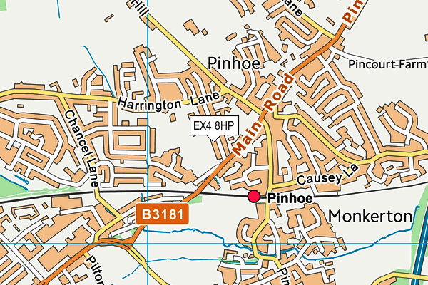 EX4 8HP map - OS VectorMap District (Ordnance Survey)