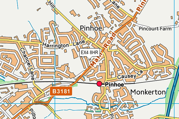 EX4 8HR map - OS VectorMap District (Ordnance Survey)
