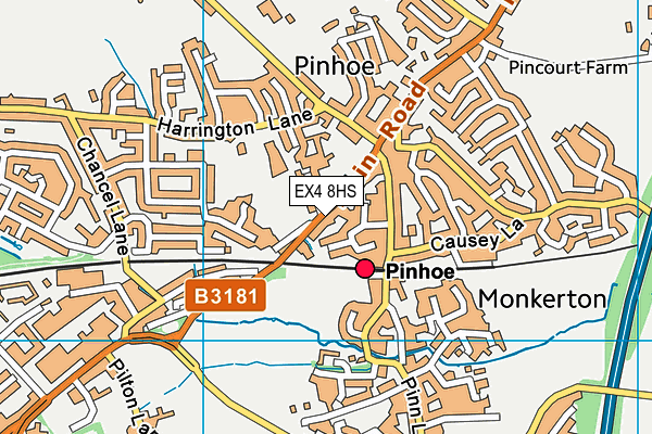 EX4 8HS map - OS VectorMap District (Ordnance Survey)