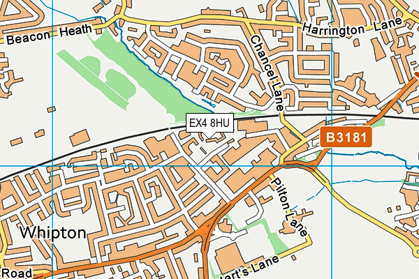 EX4 8HU map - OS VectorMap District (Ordnance Survey)