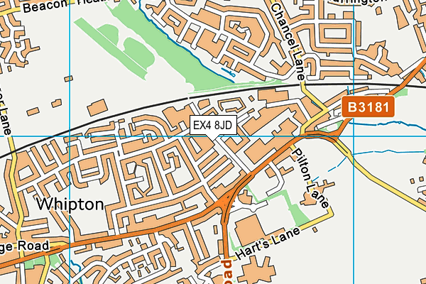 EX4 8JD map - OS VectorMap District (Ordnance Survey)