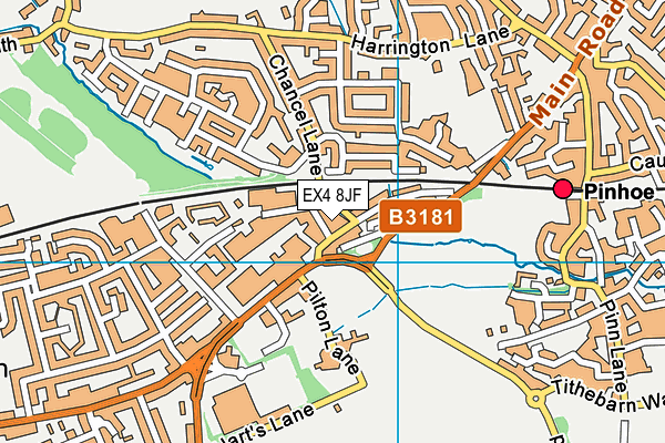 EX4 8JF map - OS VectorMap District (Ordnance Survey)