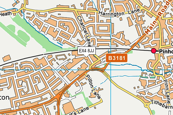 EX4 8JJ map - OS VectorMap District (Ordnance Survey)