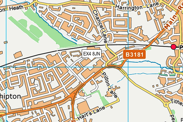 EX4 8JN map - OS VectorMap District (Ordnance Survey)