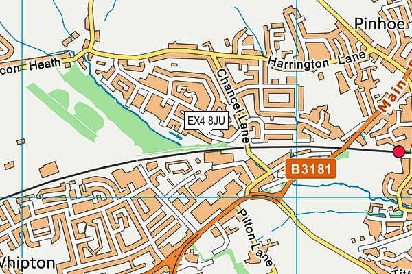 EX4 8JU map - OS VectorMap District (Ordnance Survey)