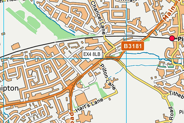 EX4 8LB map - OS VectorMap District (Ordnance Survey)