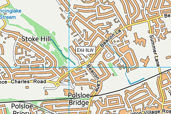 EX4 8LW map - OS VectorMap District (Ordnance Survey)