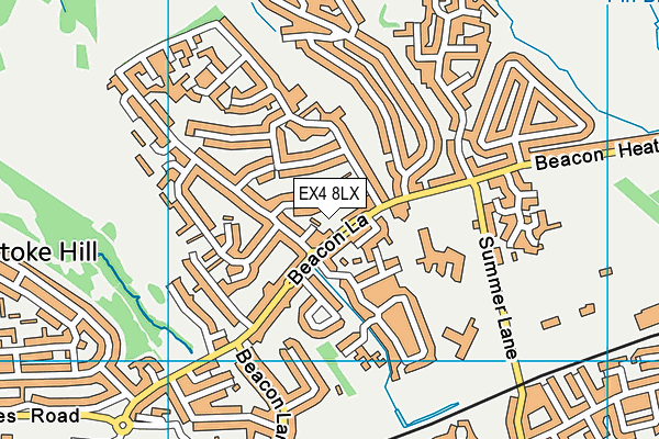 EX4 8LX map - OS VectorMap District (Ordnance Survey)