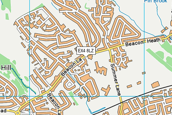 EX4 8LZ map - OS VectorMap District (Ordnance Survey)