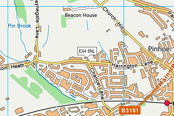 EX4 8NL map - OS VectorMap District (Ordnance Survey)