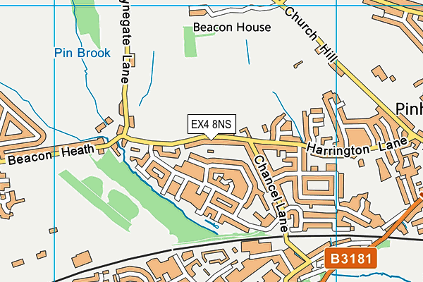 EX4 8NS map - OS VectorMap District (Ordnance Survey)