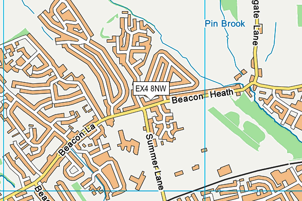 EX4 8NW map - OS VectorMap District (Ordnance Survey)