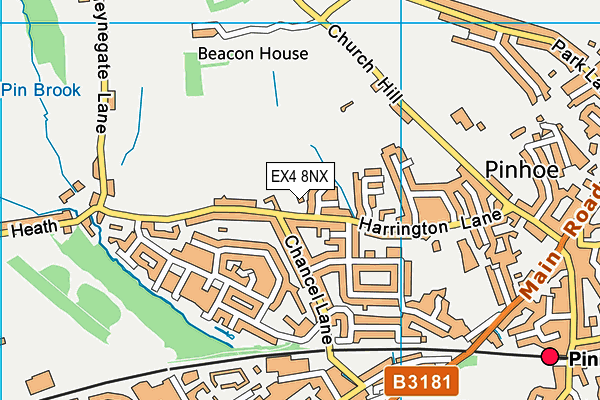 EX4 8NX map - OS VectorMap District (Ordnance Survey)