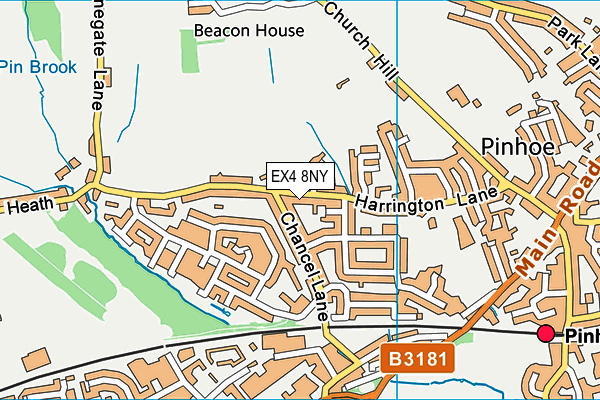 EX4 8NY map - OS VectorMap District (Ordnance Survey)